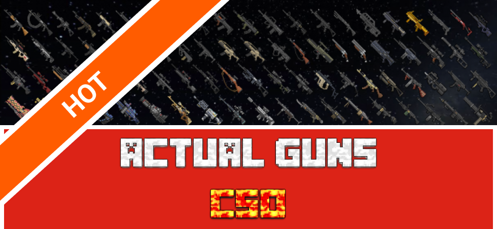 Actual Guns CSO Preview Picture. The large inventory of firearms in Minecraft.