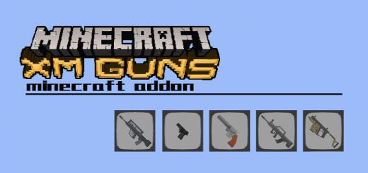 XM Guns Add-On Preview Picture. Minecraft landscape.